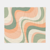 Moderne Retrowellen-Design in mehrfarbigen Farben Fleecedecke (Vorderseite (Horizontal))