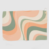 Moderne Retrowellen-Design in mehrfarbigen Farben Golfhandtuch (Horizontal)