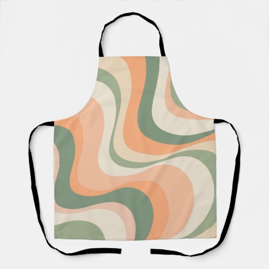Moderne Retrowellen-Design in mehrfarbigen Farben Schürze (Vorderseite)
