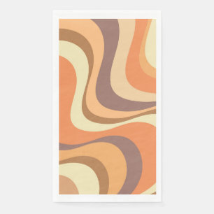 Moderne Retrowellen-Design in mehrfarbigen Farben Serviette
