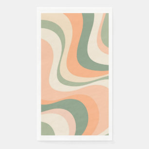 Moderne Retrowellen-Design in mehrfarbigen Farben Serviette