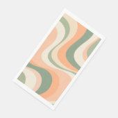 Moderne Retrowellen-Design in mehrfarbigen Farben Serviette (Ecke)