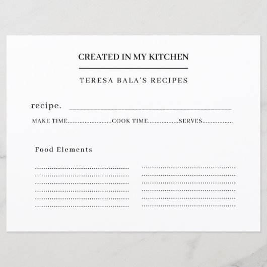 Moderne Rezeptgestaltung 'From My Kitchen' (Vorderseite)