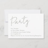 Moderne Rezeption für maßgeschneiderte Party Einladung (Vorderseite)