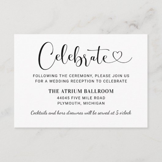 Moderne Rezeption für Schwarzes Herz Begleitkarte (Vorderseite)