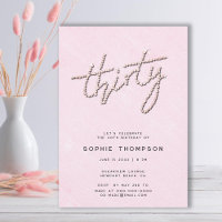 Moderne Rhinestones Sweet Pink Chic 30. Geburtstag