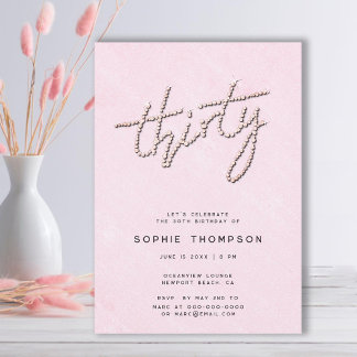 Moderne Rhinestones Sweet Pink Chic 30. Geburtstag Einladung