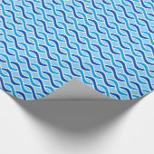 Moderne Ribbons, Kobalt & Himmelblau aus dem Mitte Geschenkpapier (Ecke)