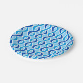 Moderne Ribbons, Kobalt & Himmelblau aus dem Mitte Pappteller (Schrägansicht)