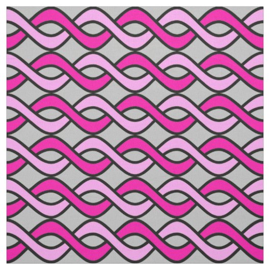 Moderne Ribbons, rosa und grau/grau/grau, Mitte de Stoff (Muster)