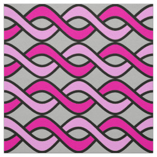 Moderne Ribbons, rosa und grau/grau/grau, Mitte de Stoff