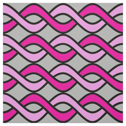 Moderne Ribbons, rosa und grau/grau/grau, Mitte de Stoff (Muster)