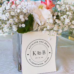 Moderne Ringe Monogramm Initialen Hochzeit Gummistempel