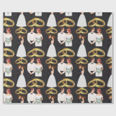 MODERNE RINGS Hochzeitstag Geschenkpapier (Flach)