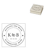 Moderne Rings Monogramm-Initialen Hochzeit Gummistempel (Stempel)