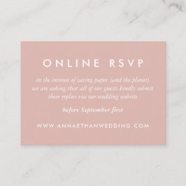 Moderne Rings Rose White Wedding Online RSVP Card Begleitkarte