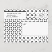 Moderne Rings Wedding Ankündigung/Save the Date Ankündigungspostkarte (Rückseite)