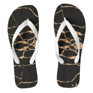 Moderne rissige Gold-Schwarz-Stylistin Professiona Badesandalen