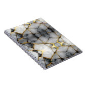 Moderne rissige Gold Weiß & schwarzer Marmor Notizblock (Rechte Seite)