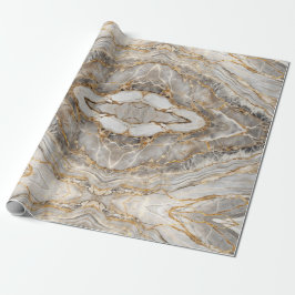 Moderne Rissige Gold Weiße Marmor Geschenkpapier