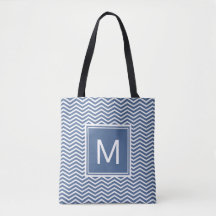 Moderne Riverside Blue Chevrons und Monogram