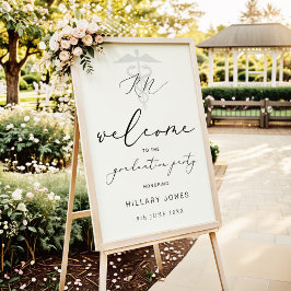 Moderne RN Graduation Party Calligraphy Willkommen Poster