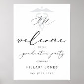 Moderne RN Graduation Party Calligraphy Willkommen Poster (Vorne)