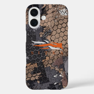 Moderne robuste Jagdtarnung geometrisches Muster V iPhone 16 Hülle