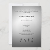 Moderne Rock Music Black & White Graduation Party Einladung (Rückseite)
