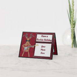 Moderne Rockin Rudolph Holiday Card Halbfaltkarte Karte