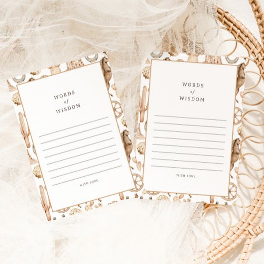 Moderne Rodeo-Wörter der Weisheit Baby Advice Card Hinweiskarte