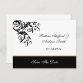 Moderne Rollen Save the Date Ankündigungspostkarte (Vorne/Hinten)