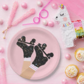 Moderne Roller Skate Derby Pink Party Pappteller (Party)