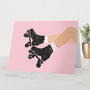 Moderne Roller-Skate Derby Skater Karte