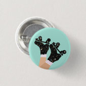 Moderne Roller Skate Roller Derby Mint Button (Vorne & Hinten)