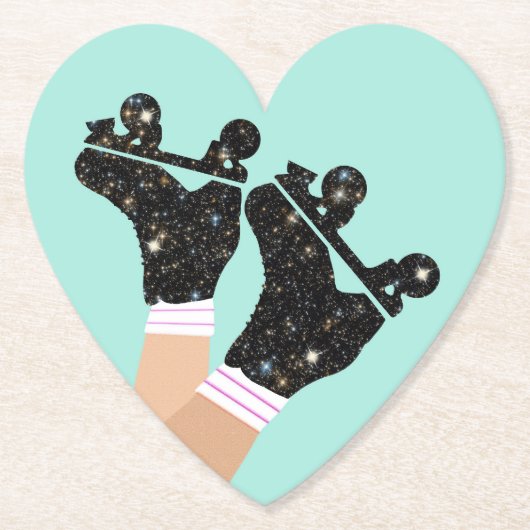 Moderne Roller Skate Roller Derby Mint Herzstück Untersetzer (Vorderseite)