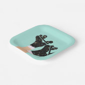 Moderne Roller-Skate Roller Derby Mint Pappteller (Gewinkelt)