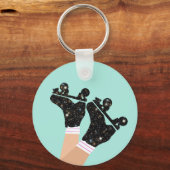 Moderne Roller-Skate Roller Skaten Mint Schlüsselanhänger (Vorderseite)