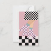 Moderne Roller Skaten Girl Art Karo Mitteilungskarte (Vorderseite)