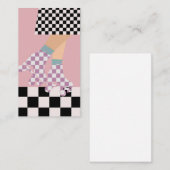 Moderne Roller Skaten Girl Art Karo Mitteilungskarte (Vorne/Hinten)
