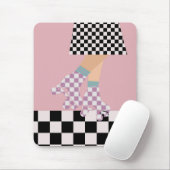Moderne Roller Skaten Girl Art Karo Mousepad (Mit Mouse)