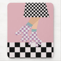 Moderne Roller Skaten Girl Art Karo