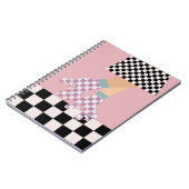 Moderne Roller Skaten Girl Art Karo Notizblock (Linke Seite)