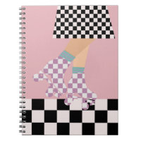 Moderne Roller Skaten Girl Art Karo