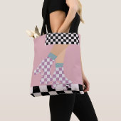 Moderne Roller Skaten Girl Art Karo Tasche (Von Nahem)