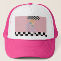 Moderne Roller Skaten Girl Art Karo