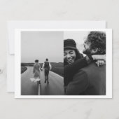 Moderne Romantik Drei Foto Save The Date (Rückseite)