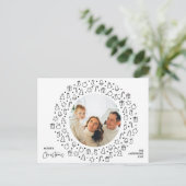 Moderne Romantik, frohe Weihnachten Familie Postca Postkarte (Stehend Vorderseite)