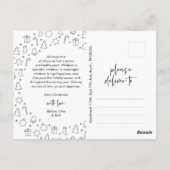 Moderne Romantik, frohe Weihnachten Familie Postca Postkarte (Rückseite)