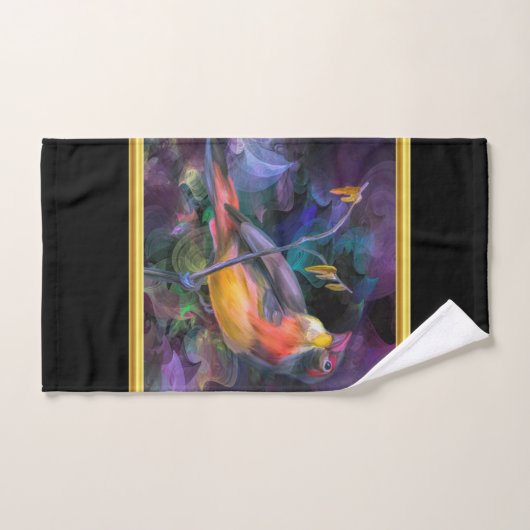 Moderne Romantik mit einem bunten Vogel-Spaß Badhandtuch Set (Handtuch)